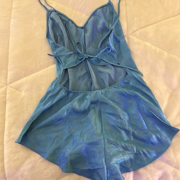 Victoria’s Secret blue slip romper, never worn with tags - Picture 2 of 3